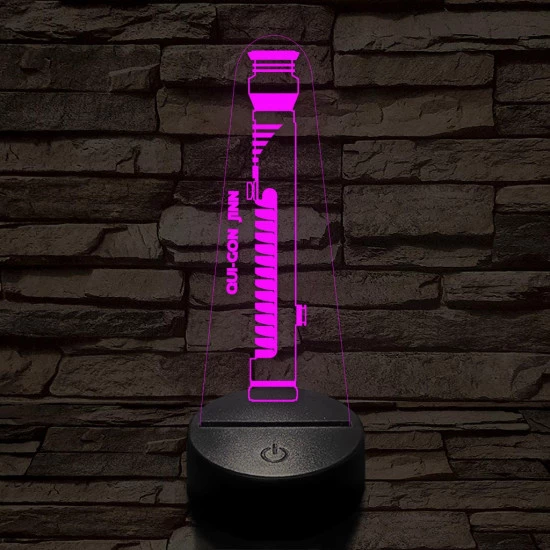 Qui-Gon Jinn fénykardja 7 színű 3D led lámpa