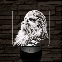 Büszke vuki 7 színű valósághű 3D led lámpa