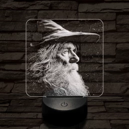 Gandalf 7 színű valósághű 3D led lámpa