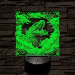 Godzilla diadal 7 színű valósághű 3D led lámpa