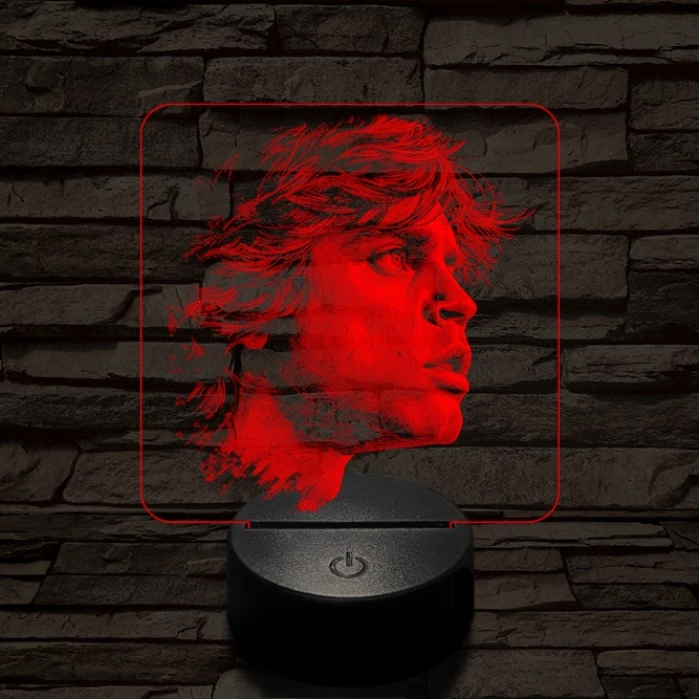 Luke Skywalker portré 7 színű valósághű 3D led lámpa