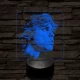 Luke Skywalker portré 7 színű valósághű 3D led lámpa
