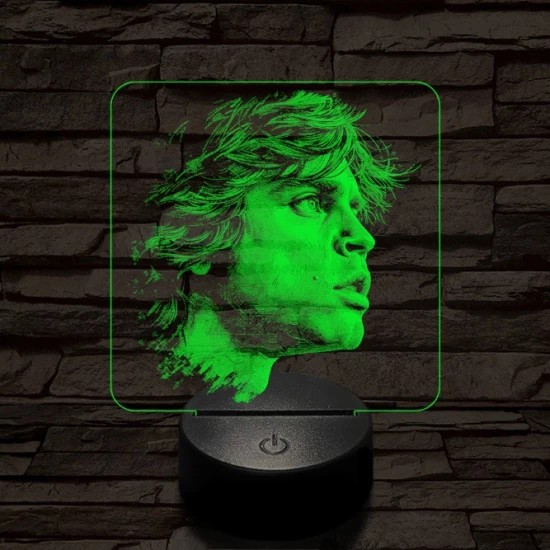 Luke Skywalker portré 7 színű valósághű 3D led lámpa
