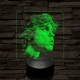 Luke Skywalker portré 7 színű valósághű 3D led lámpa