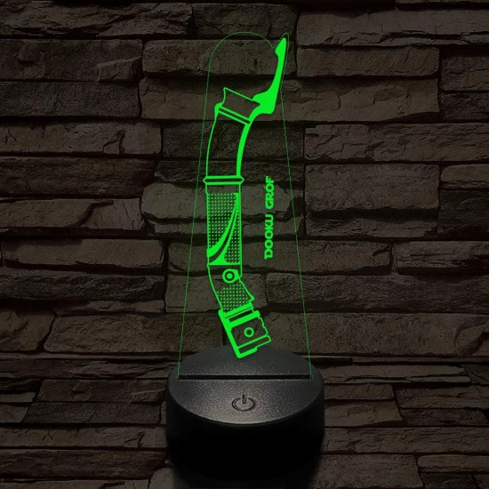 Dooku gróf fénykardja 7 színű 3D led lámpa