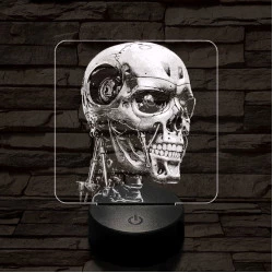 T-800-as halálosztó 7 színű valósághű 3D led lámpa