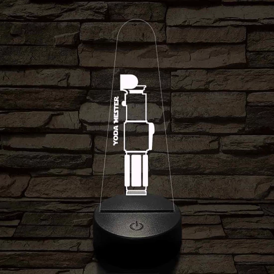 Yoda Mester fénykardja 7 színű 3D led lámpa