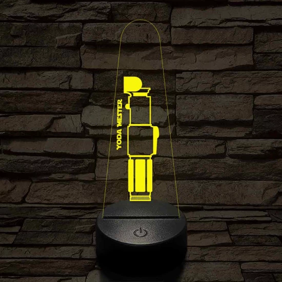 Yoda Mester fénykardja 7 színű 3D led lámpa