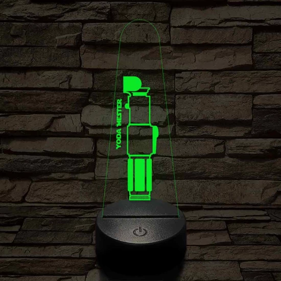 Yoda Mester fénykardja 7 színű 3D led lámpa