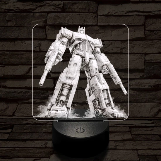 Optimus harcra kész 7 színű valósághű 3D led lámpa