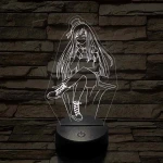 Anime csinos karakter 7 színű 3D led lámpa