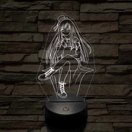 Anime csinos karakter 7 színű 3D led lámpa