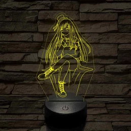 Anime csinos karakter 7 színű 3D led lámpa
