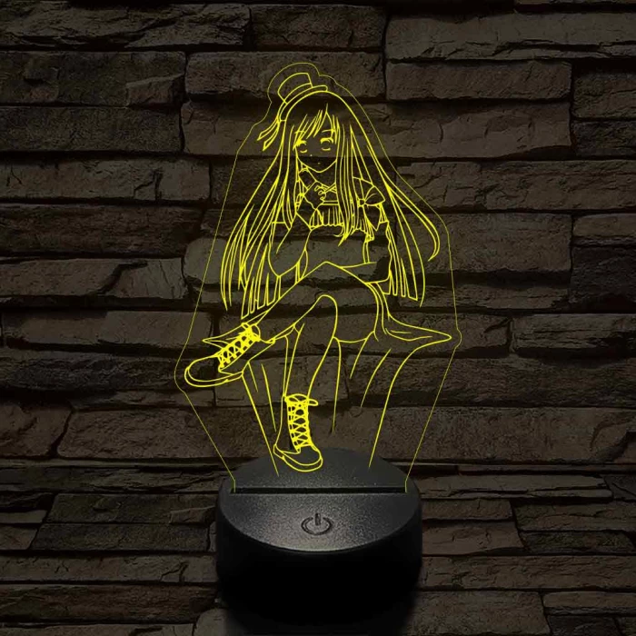 Anime csinos karakter 7 színű 3D led lámpa