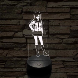 Anime iskolai egyenruhás lány 7 színű 3D led lámpa