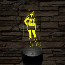 Anime iskolai egyenruhás lány 7 színű 3D led lámpa
