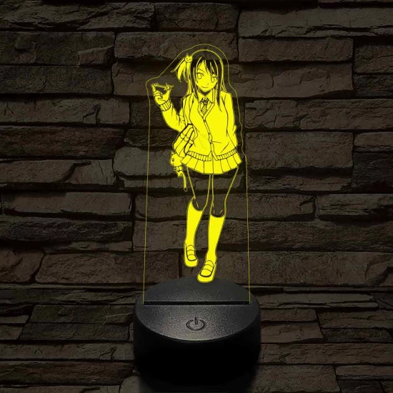Anime sulis lány 7 színű 3D led lámpa