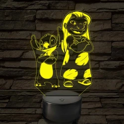 Lula és űrkutya 7 színű 3D led lámpa