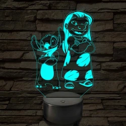 Lula és űrkutya 7 színű 3D led lámpa