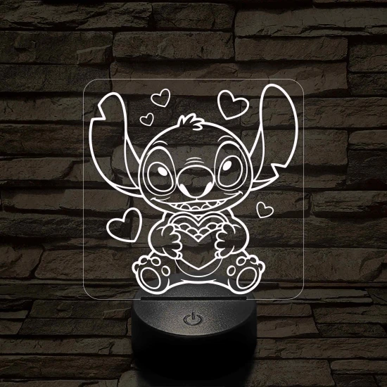 Űrkutya szerelmes – 7 színű, színváltós 3D LED lámpa