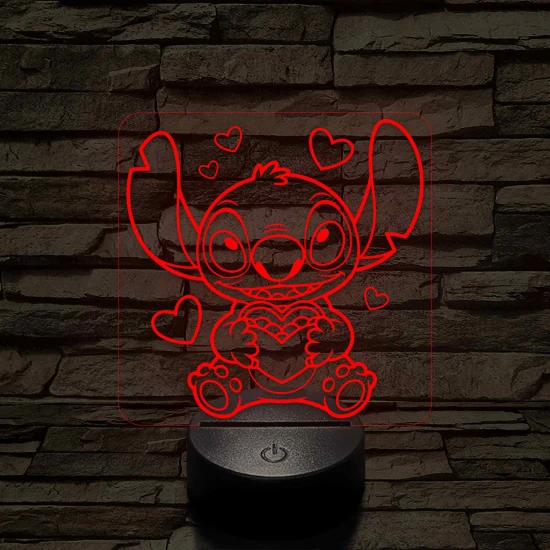 Űrkutya szerelmes – 7 színű, színváltós 3D LED lámpa