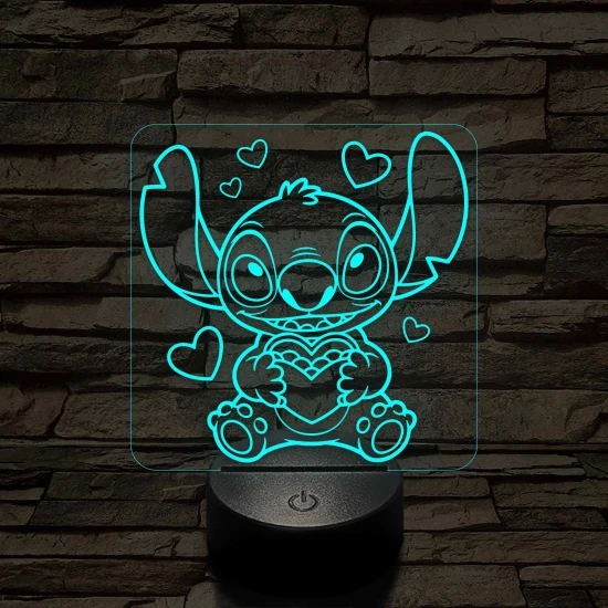 Űrkutya szerelmes – 7 színű, színváltós 3D LED lámpa