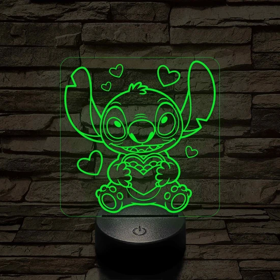 Űrkutya szerelmes – 7 színű, színváltós 3D LED lámpa