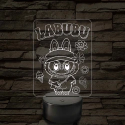 Labubu - 7 színű, színváltós 3D led lámpa