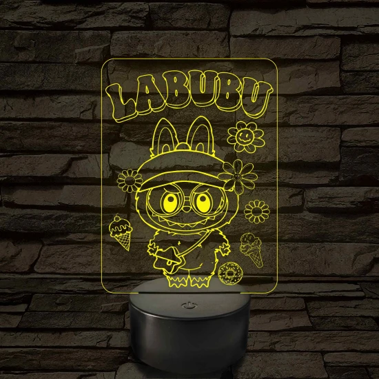 Labubu - 7 színű, színváltós 3D led lámpa