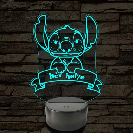 Személyre Szabható Cuki Űrkutya – 7 színű, színváltós 3D LED lámpa