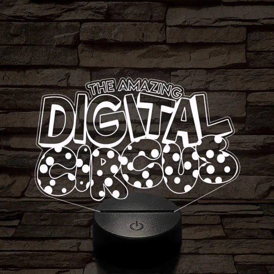 A Csodálatos Digitális Cirkusz logo – 7 színű, színváltós 3D LED lámpa