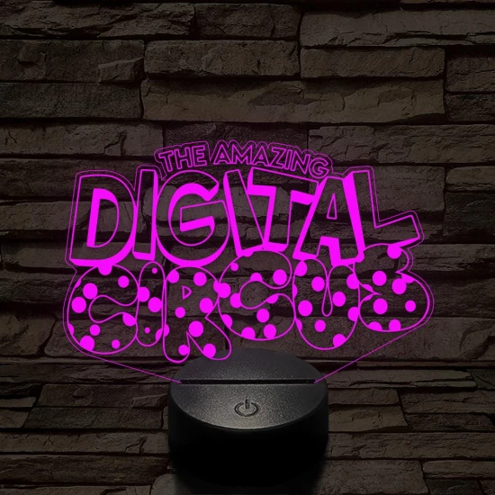 A Csodálatos Digitális Cirkusz logo – 7 színű, színváltós 3D LED lámpa