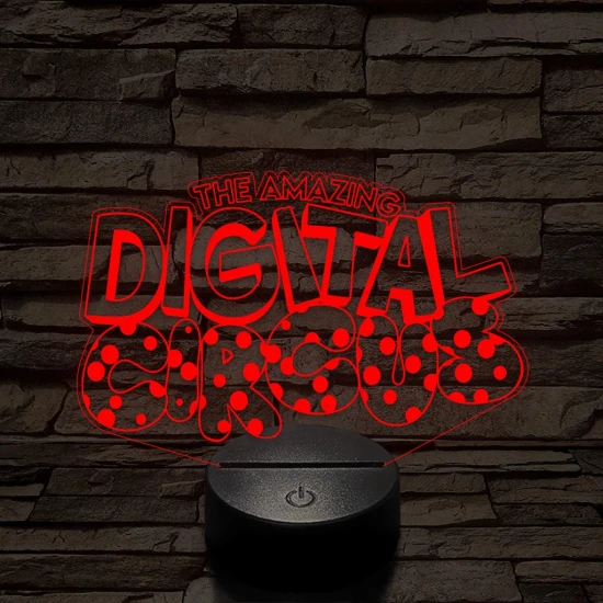 A Csodálatos Digitális Cirkusz logo – 7 színű, színváltós 3D LED lámpa