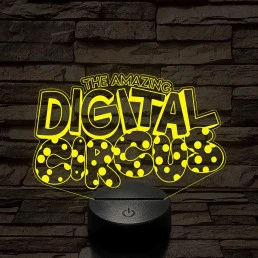 A Csodálatos Digitális Cirkusz logo – 7 színű, színváltós 3D LED lámpa