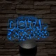 A Csodálatos Digitális Cirkusz logo – 7 színű, színváltós 3D LED lámpa
