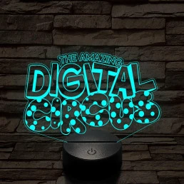 A Csodálatos Digitális Cirkusz logo – 7 színű, színváltós 3D LED lámpa