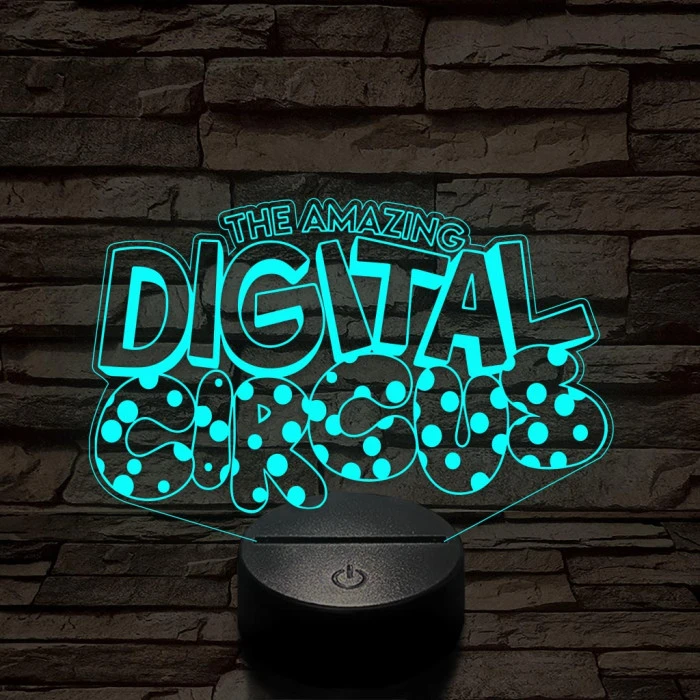 A Csodálatos Digitális Cirkusz logo – 7 színű, színváltós 3D LED lámpa