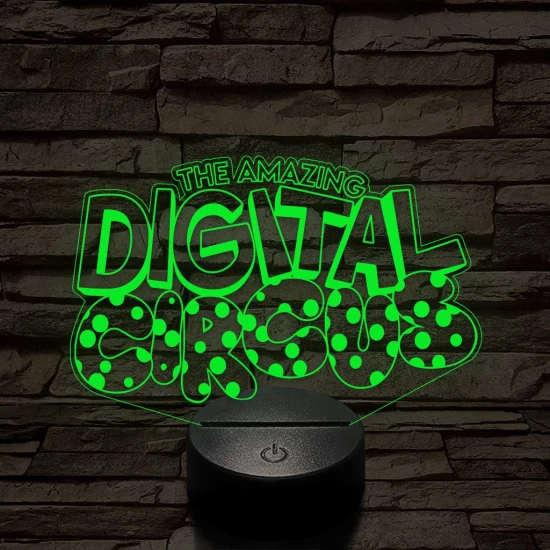 A Csodálatos Digitális Cirkusz logo – 7 színű, színváltós 3D LED lámpa