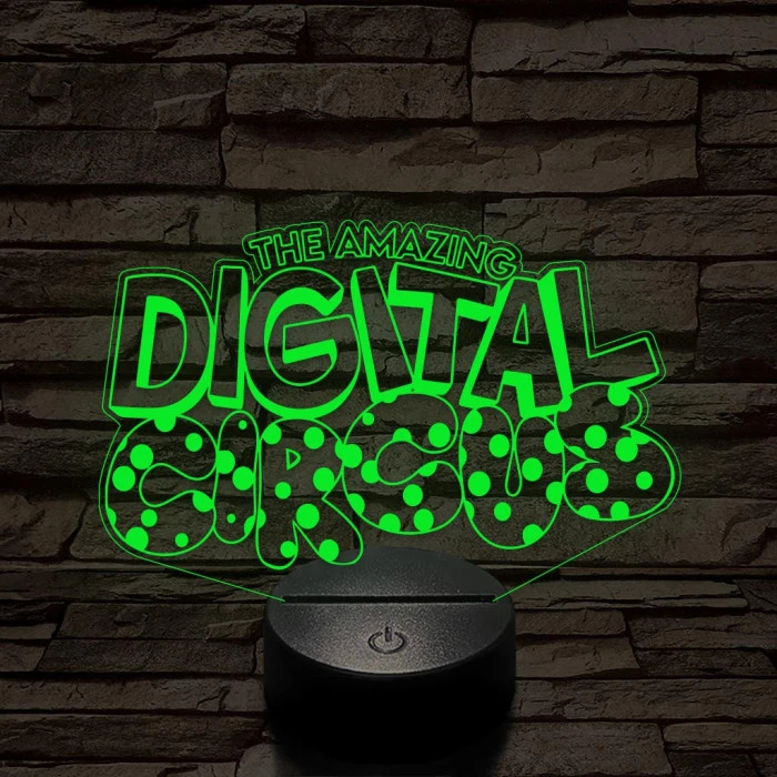 A Csodálatos Digitális Cirkusz logo – 7 színű, színváltós 3D LED lámpa