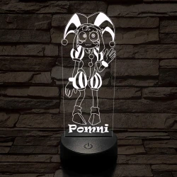 A Csodálatos Digitális Cirkusz Pomni – 7 színű, színváltós 3D LED lámpa