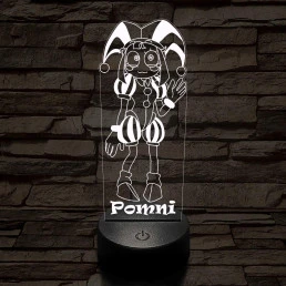 A Csodálatos Digitális Cirkusz Pomni – 7 színű, színváltós 3D LED lámpa