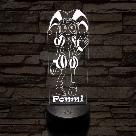 A Csodálatos Digitális Cirkusz Pomni – 7 színű, színváltós 3D LED lámpa