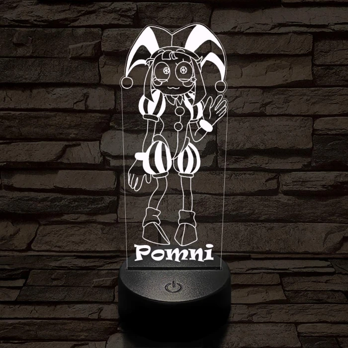 A Csodálatos Digitális Cirkusz Pomni – 7 színű, színváltós 3D LED lámpa