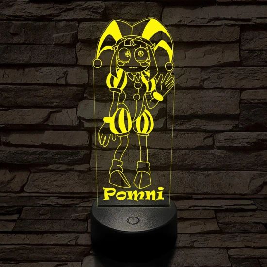 A Csodálatos Digitális Cirkusz Pomni – 7 színű, színváltós 3D LED lámpa