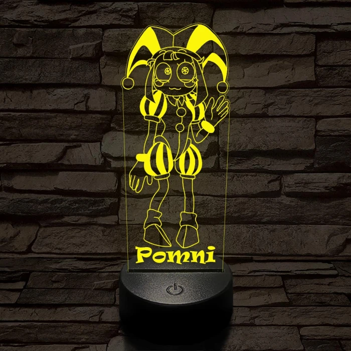 A Csodálatos Digitális Cirkusz Pomni – 7 színű, színváltós 3D LED lámpa