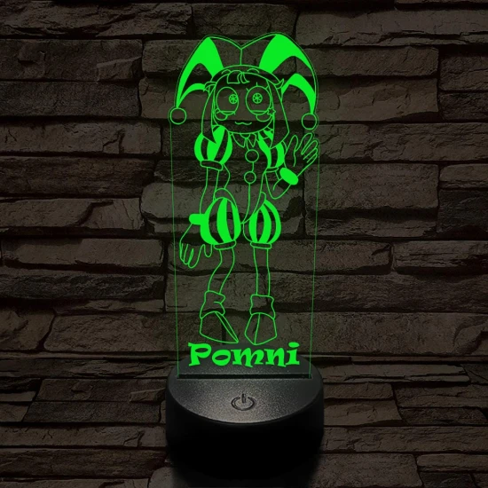 A Csodálatos Digitális Cirkusz Pomni – 7 színű, színváltós 3D LED lámpa