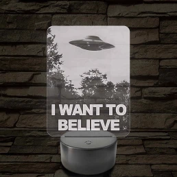 I want to believe 7 színű 3D led lámpa