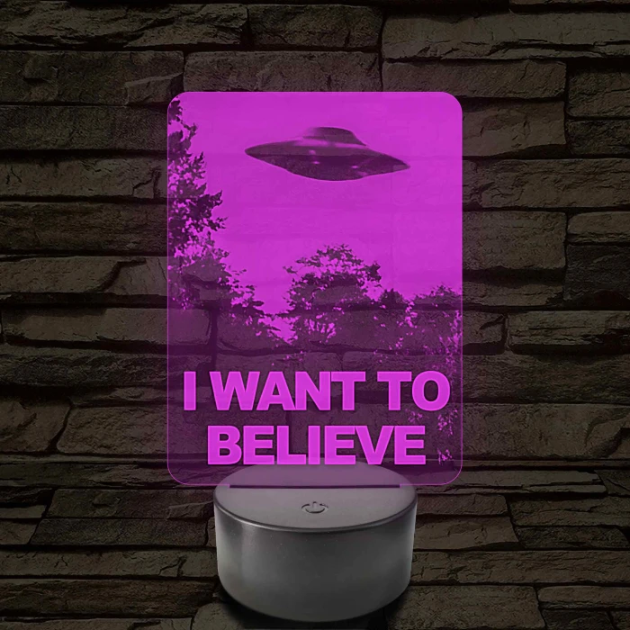 I want to believe 7 színű 3D led lámpa