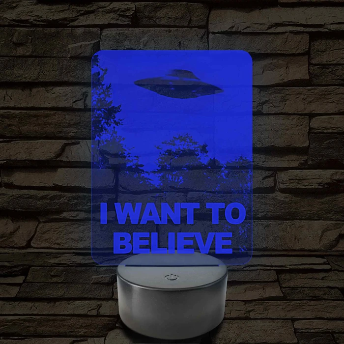 I want to believe 7 színű 3D led lámpa
