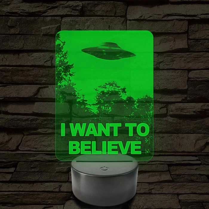I want to believe 7 színű 3D led lámpa